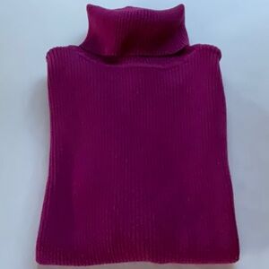 Moda‎ International Ribbed Knit Turtleneck Sweater Fuchsia